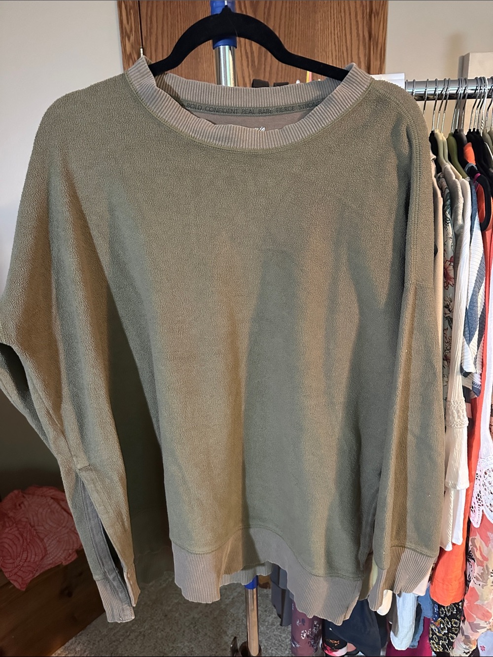 aerie Olive Green Crewneck Pullover